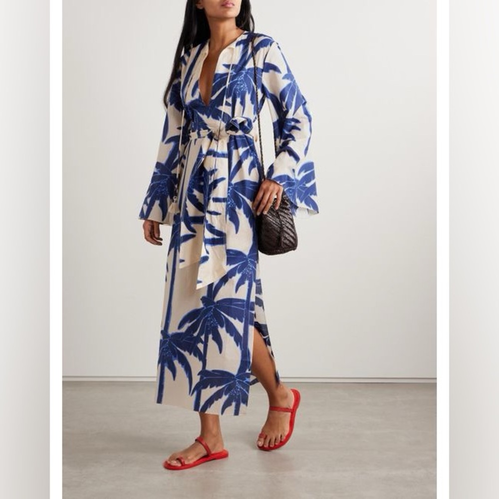 Johanna Ortiz Sotaviento Tunic Blue Palms Dress - Picture 3 of 12